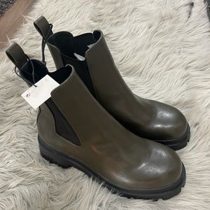Zara green thick soles boots